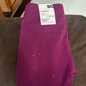 Girls thick glittery leggings